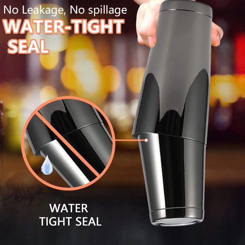 SuproBarware Stainless Steel Cocktail Shaker 2 Piece 18oz Unweighted & 28oz Weighted Professional Bartender Boston Shaker Drink Mixer for Bartending Essential Bar Tools - BLACK - Image 5